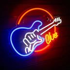 Live – Guitarra elétrica – letreiro de néon LED (5 V USB)