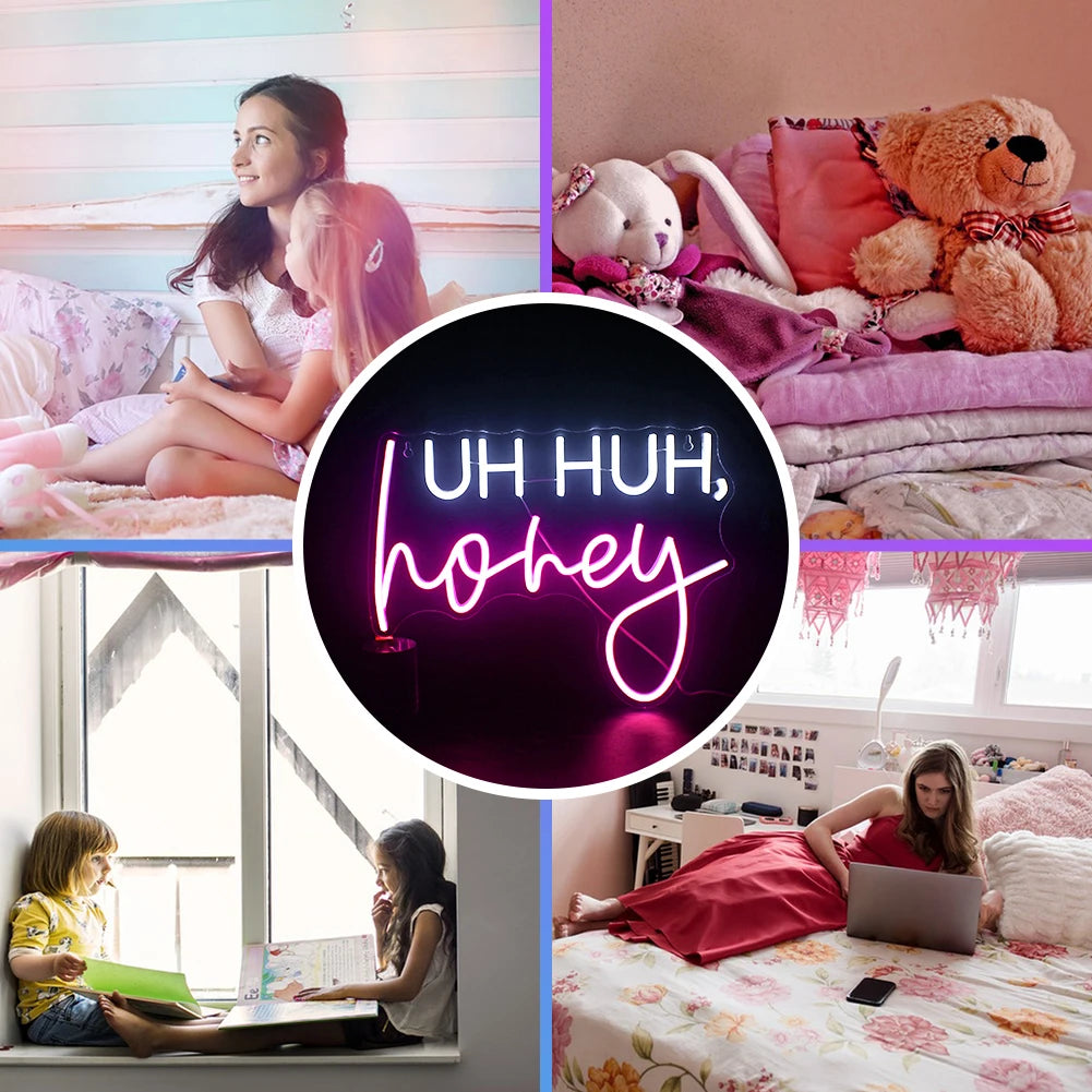 Uh Huh, Honey – letreiro de néon LED (5 V USB)