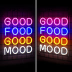 Good Food Good Mood – reclame luminoso em néon LED (5 V USB)