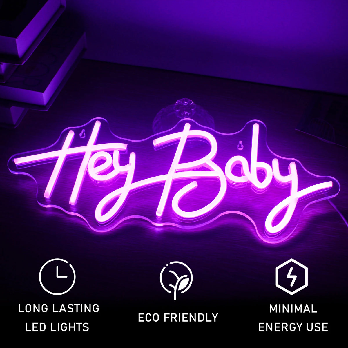 Hey Baby – letreiro de néon LED (5 V USB)