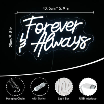 Forever Always 5V USB LED Neon Sign - Budget Friendly