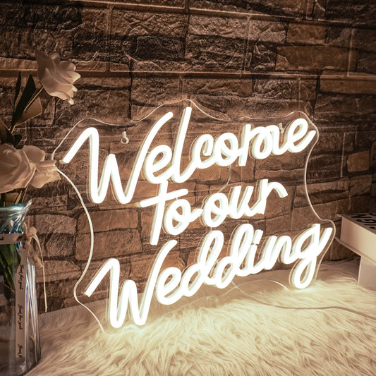 Bem-vindo ao Nosso Casamento Letreiro de LED USB 5V - Econômico