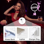 Copo de vinho e silhueta feminina – reclame luminoso em néon LED (5 V USB)