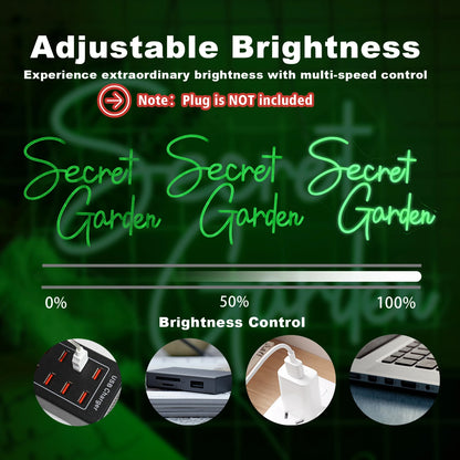 Secret Garden 5V USB LED Neon Sign - Budget Friendly