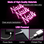 Nails Nails Nails – reclame luminoso em néon LED (5 V USB)
