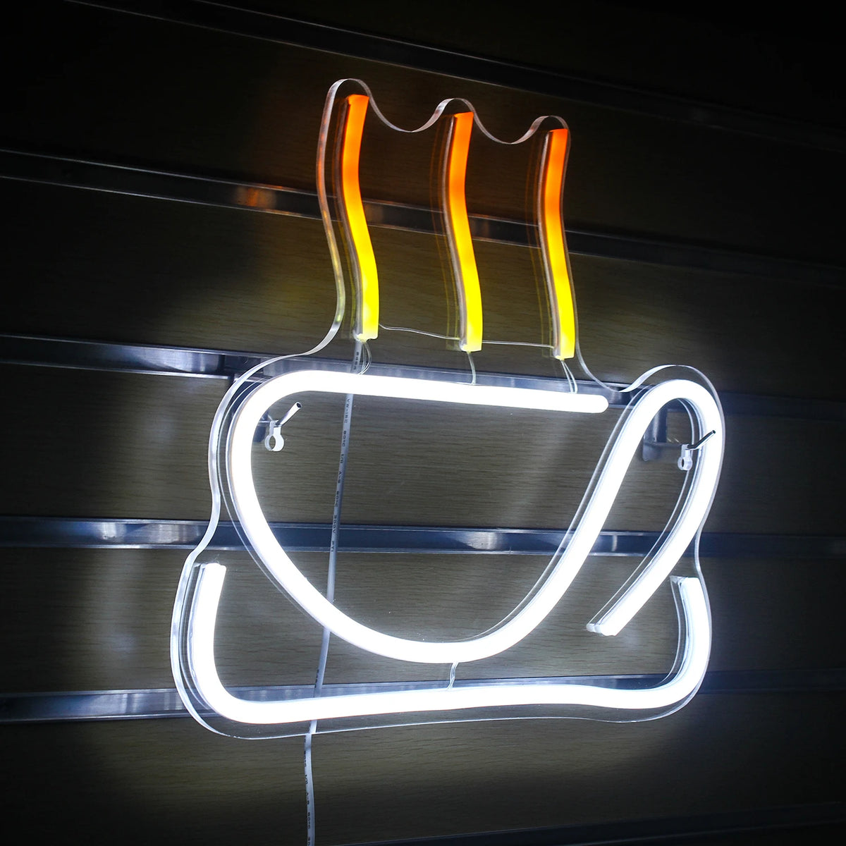 Motivo de café colorido – reclame luminoso em néon LED (5 V USB)