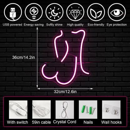 Sexy Lady 5V USB LED Neon Sign - Budget Friendly