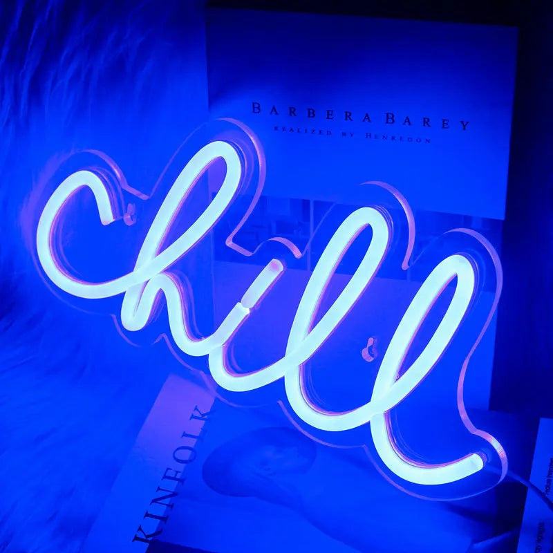 Chill – letreiro de néon LED (5 V USB)