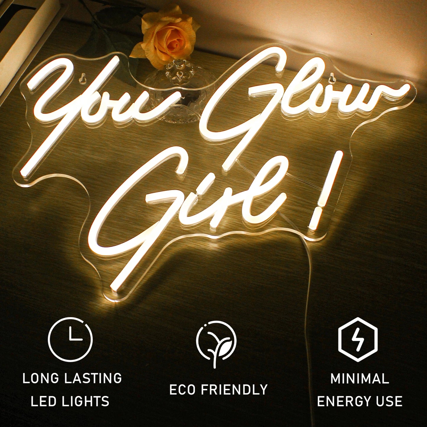 Você Arrasa Garota Letreiro de LED 5V USB - Econômico