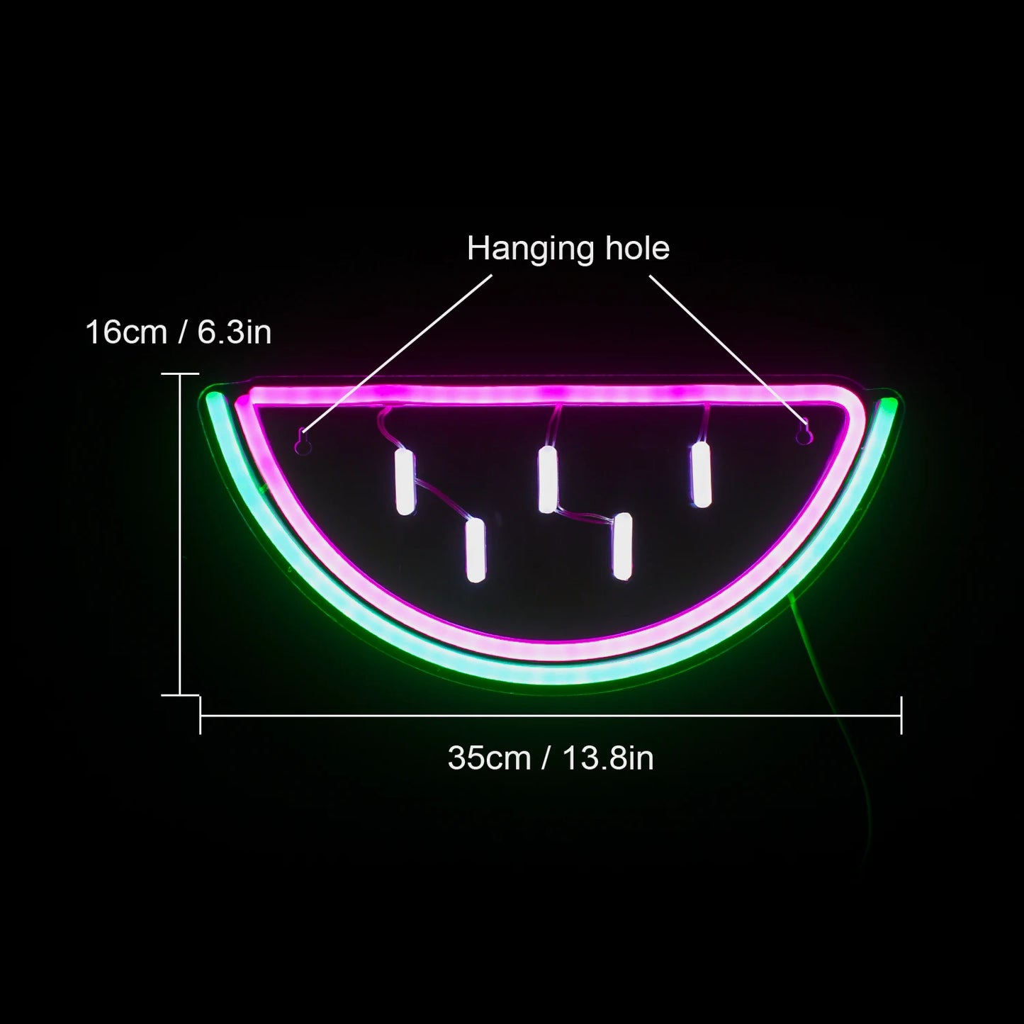 Letreiro de LED de Melancia 5V USB - Econômico