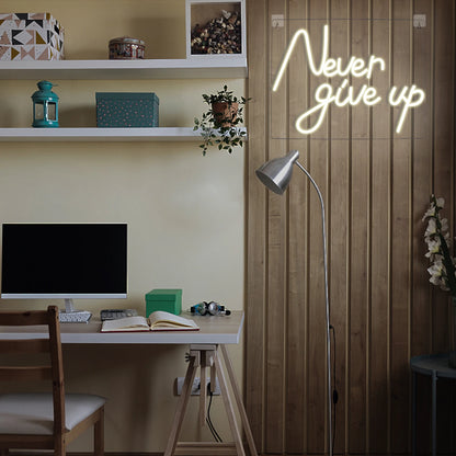 Letreiro de LED "Nunca Desista" 5V USB - Econômico