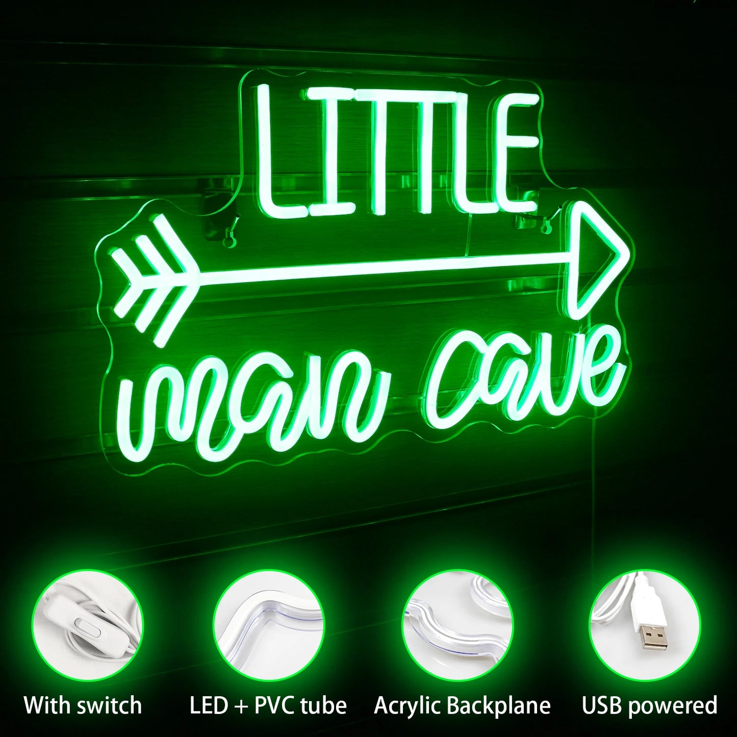 Letreiro de LED 5V USB para Man Cave - Econômico