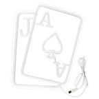 Cartas e símbolo de espadas – letreiro de néon LED (5 V USB)
