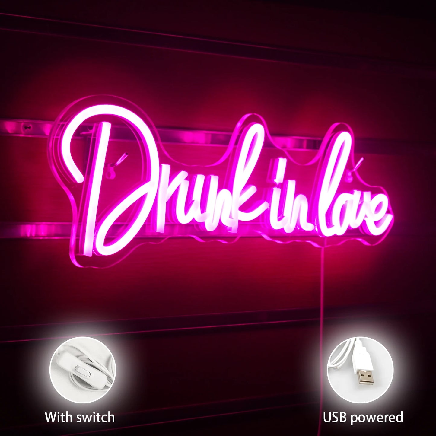 Drunk In Love 5V USB Letras de LED - Econômico