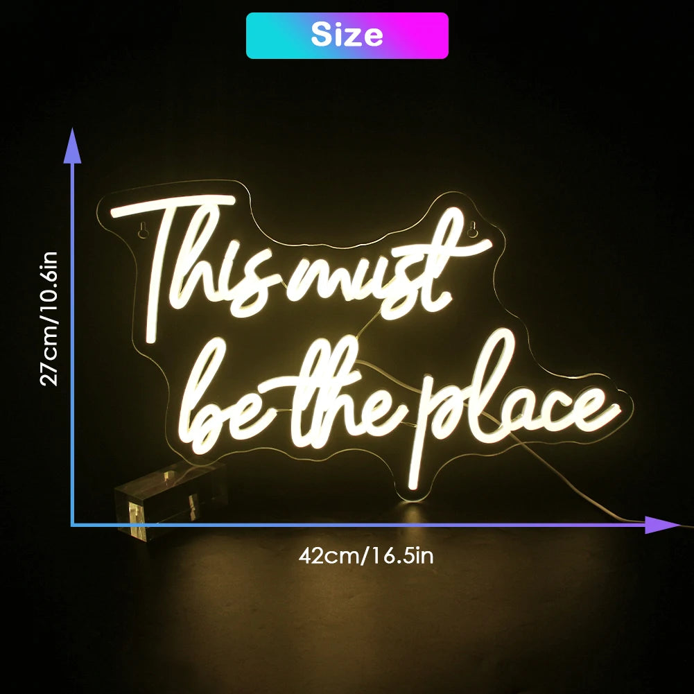This must be the place – letreiro de néon LED (5 V USB)