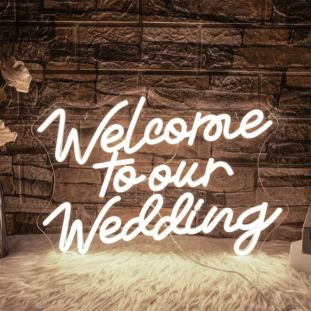 Bem-vindo ao Nosso Casamento Letreiro de LED USB 5V - Econômico