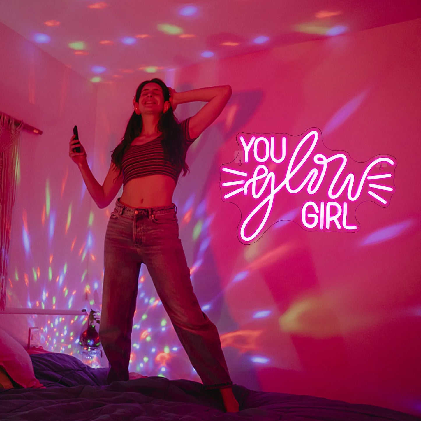Você Brilha Garota Letreiro de LED 5V USB - Econômico