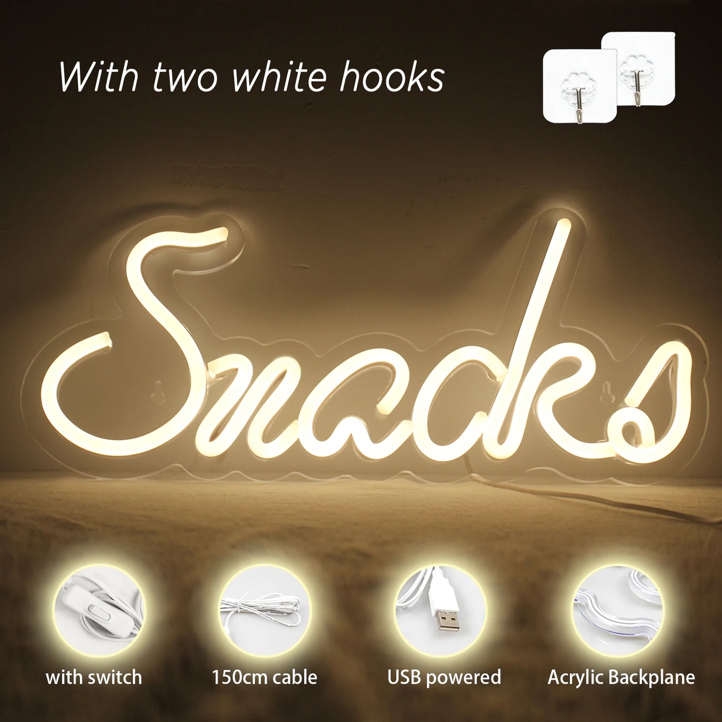 Snacks 5V USB Letreiro de LED - Econômico