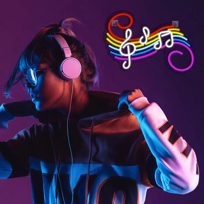 Notas Musicais Coloridas 5V USB Letreiro de LED - Econômico