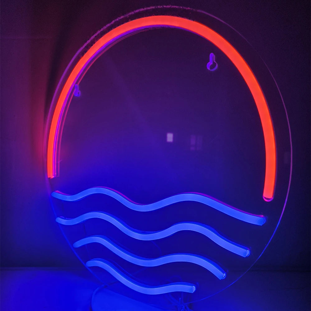 Sunset & Sea 5V USB LED Neon Sign - Budget Friendly