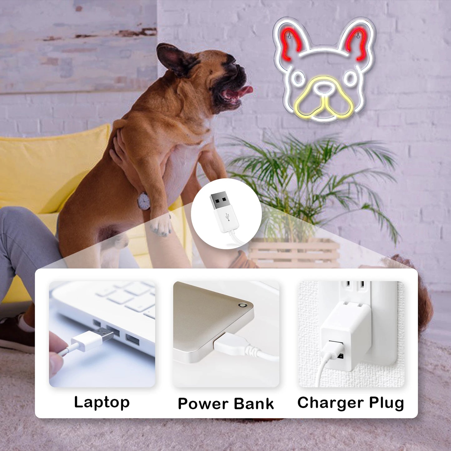 Letreiro de LED de Cachorrinho 5V USB - Econômico