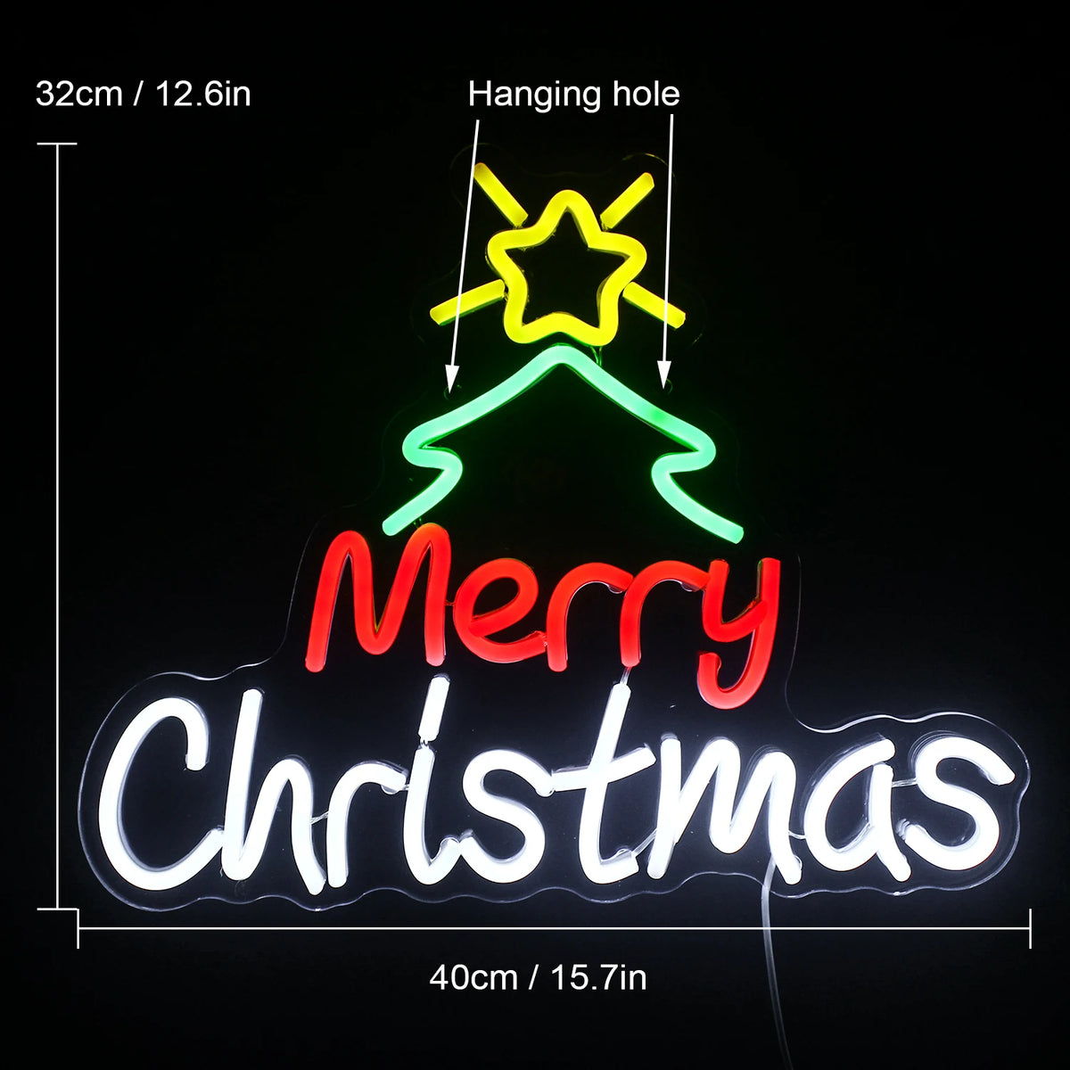 Merry Christmas 5V USB LED Neon Sign - Budget Friendly