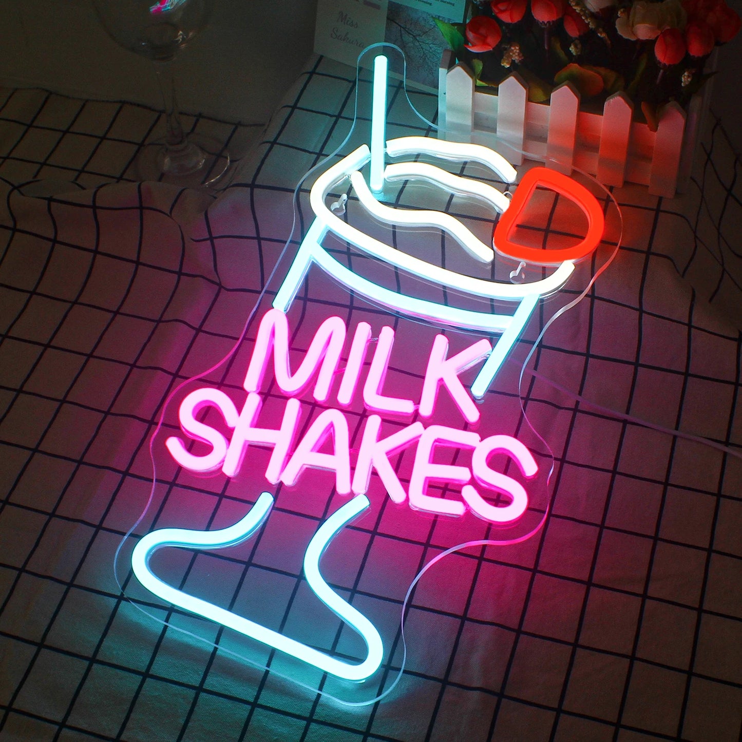 Letreiro de LED 5V USB para Milkshakes - Econômico