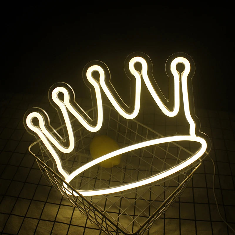 Forma de coroa – letreiro de néon LED (5 V USB)