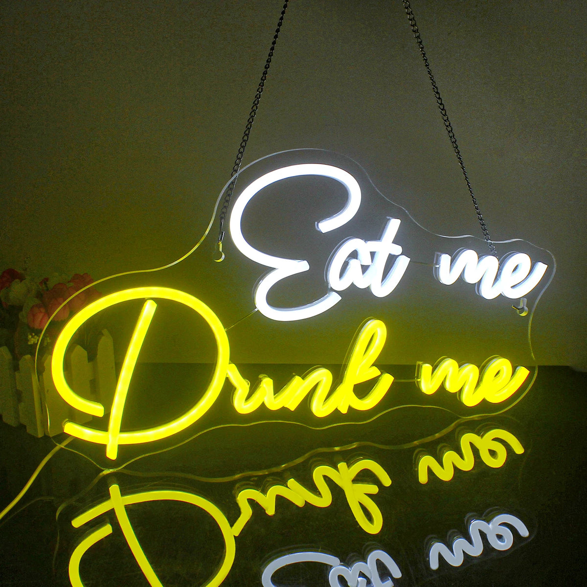 Eat Me Drink Me – reclame luminoso em néon LED (5 V USB)