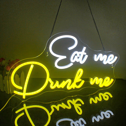 Eat Me Drink Me 5V USB LED Neon Sign - Budget Friendly