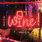 Wine – Copo de vinho no lugar do i – reclame luminoso em néon LED (5 V USB)