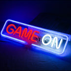 GAME ON – Moldura retangular com cantos arredondados – letreiro de néon LED (5 V USB)
