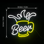 Beer – Caneca de cerveja com espuma – reclame luminoso em néon LED (5 V USB)