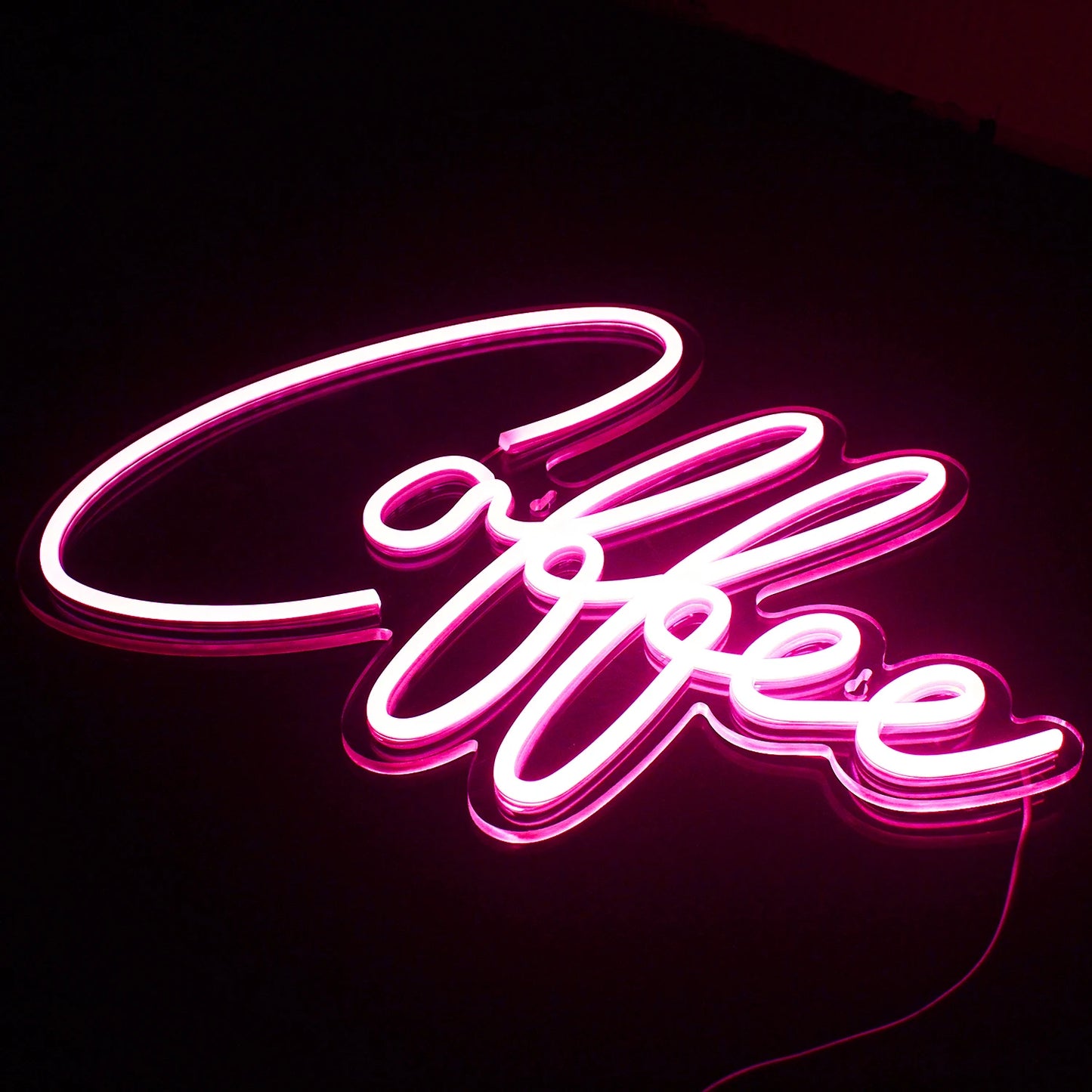 Letreiro de LED Rosa em Formato de Café 5V USB - Econômico