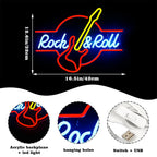 Letreiro de LED de Guitarra Rock and Roll 5V USB - Econômico