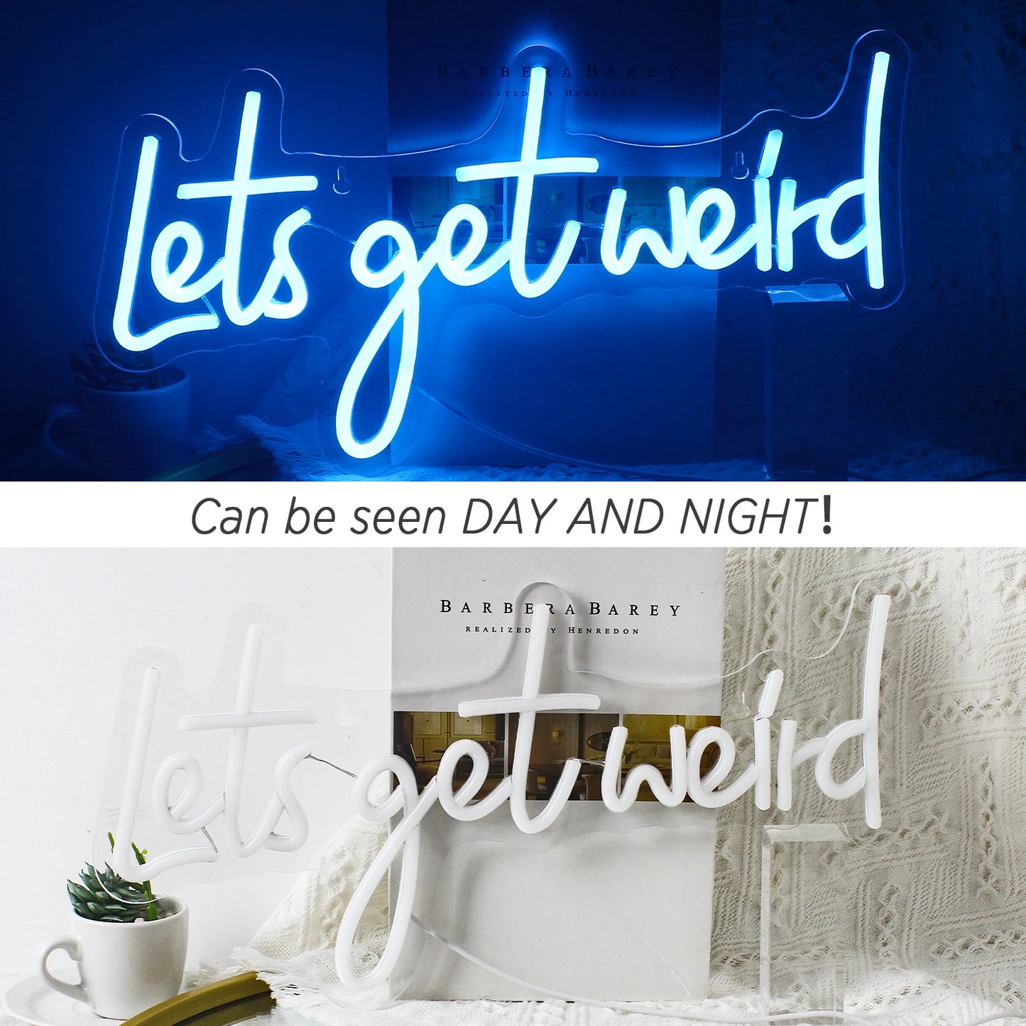 Letreiro de LED "Let's Get Weird" USB 5V - Econômico