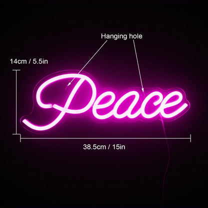Peace 5V USB LED Neon Sign - Budget Friendly