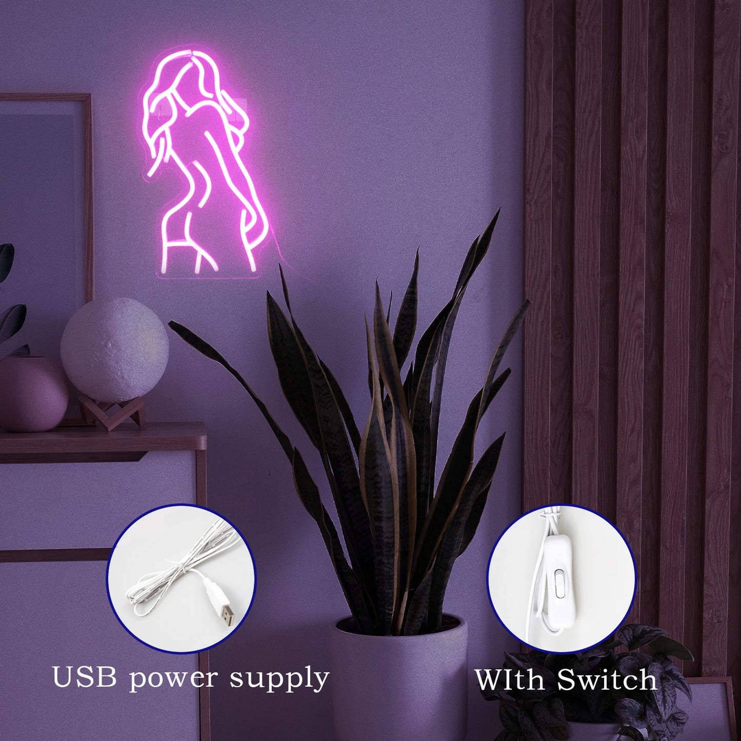 Placa de LED Sexy Lady 5V USB - Econômica