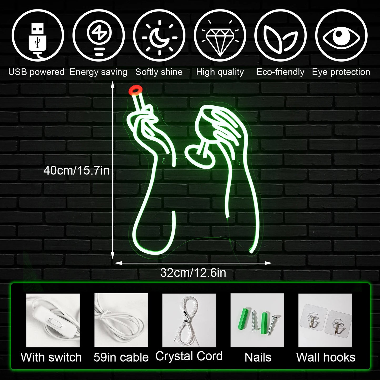 Smoking and Drinking 5V USB LED Neon Sign - Budget Friendly