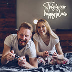 This is our happy place – letreiro de néon LED (5 V USB)