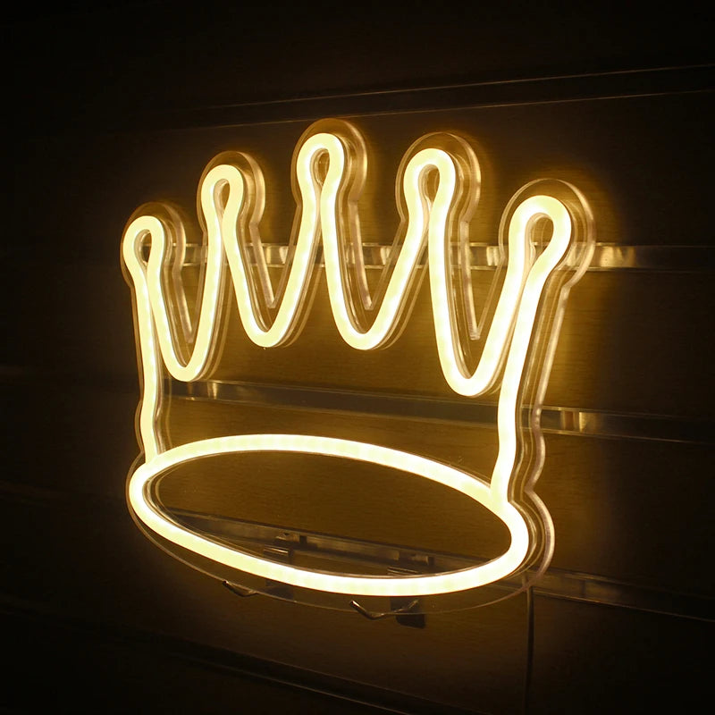 Forma de coroa – letreiro de néon LED (5 V USB)