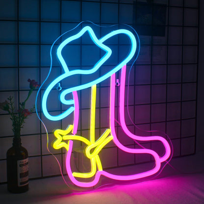Cowboy Boot 5V USB LED Neon Sign - Budget Friendly