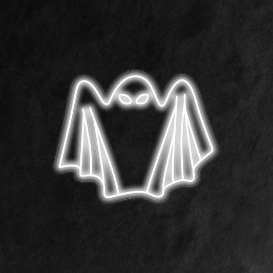 "Sheet Ghost Neon Sign" brings a playful and spooky vibe with its classic ghost silhouette, illuminating your space with a festive and eerie glow.