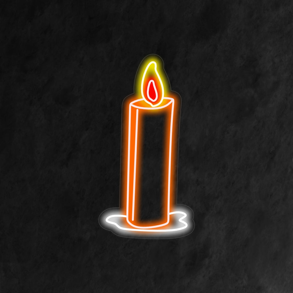 "Placa de Neon com Vela Simples" é uma adição aconchegante e convidativa à decoração da sua casa. Uma luz neon que cria um ambiente aconchegante e reconfortante com um design simples de vela.