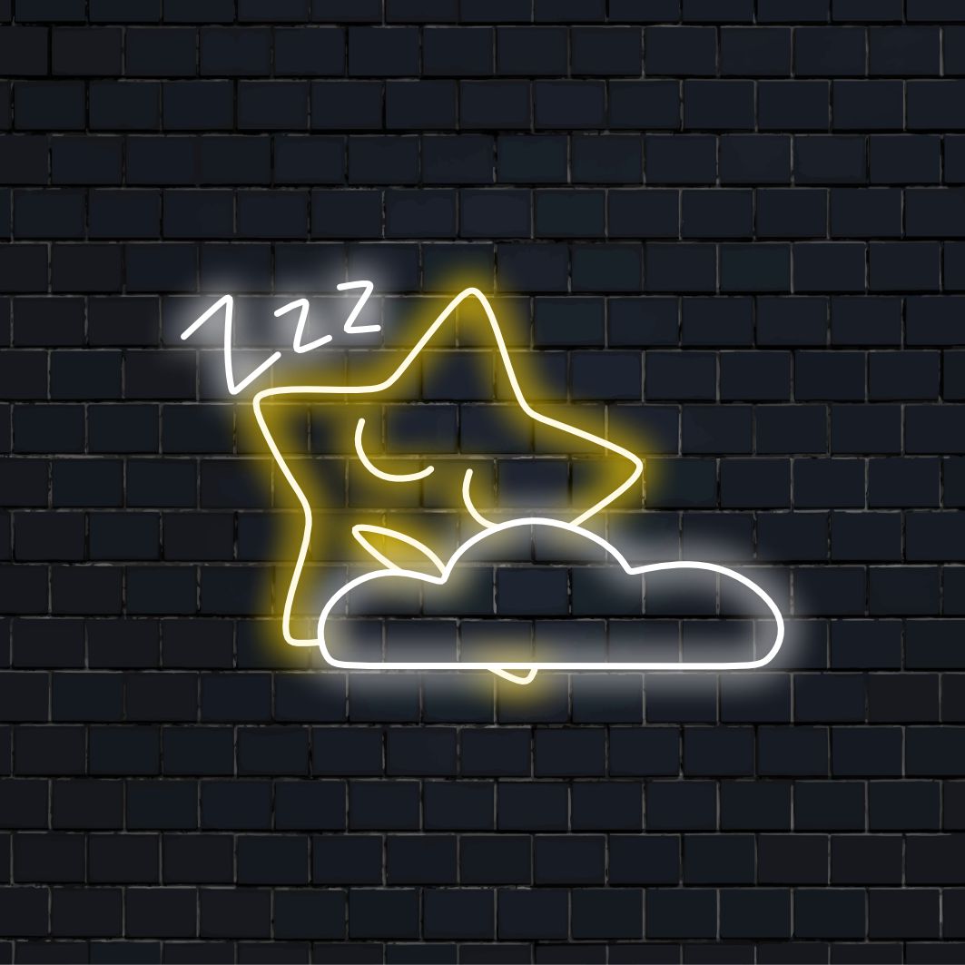 "O letreiro de néon Starry Night Star" ilumina seu espaço com um charme cósmico, lançando um brilho hipnotizante para um ambiente encantador.