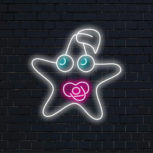 "Starry Night Star Neon Sign" turns your space into a celestial masterpiece with its dazzling star design and mesmerizing glow, creating an enchanting and dreamy atmosphere.