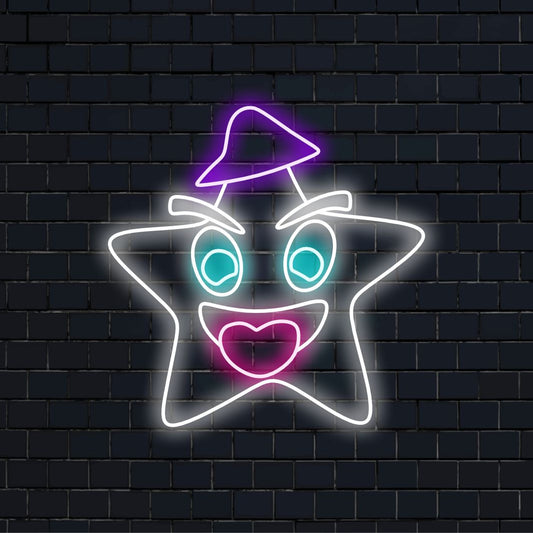"Starry Night Star Neon Sign" illuminates your space with the celestial charm of its dazzling design, casting a mesmerizing glow for an enchanting atmosphere.