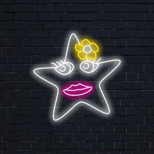 "Starry Night Star Neon Sign" brings the magic of the cosmos with its shining star design, casting a mesmerizing glow for a dreamy and enchanting atmosphere in your space.