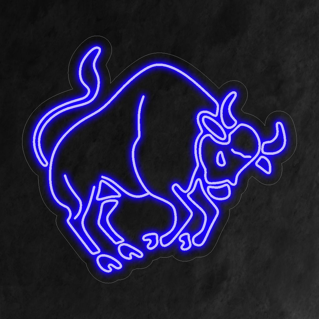 "Signo de Neon de Touro" canaliza as vibrações do zodíaco com um brilho suave, celebrando a força e a estabilidade associadas a Touro.