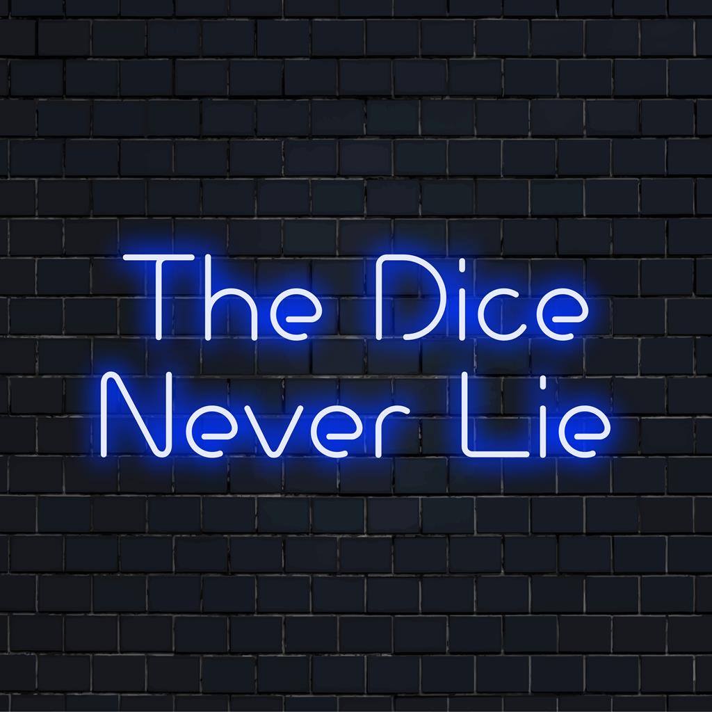 Vibrant LED neon sign featuring a stylish design of dice, perfect for unique wall decor and eye-catching light accents.